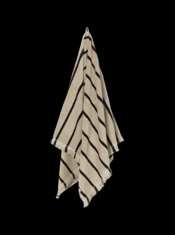 ferm LIVING Towels<Alee Bath Towel - Sand/Black Sand/Black