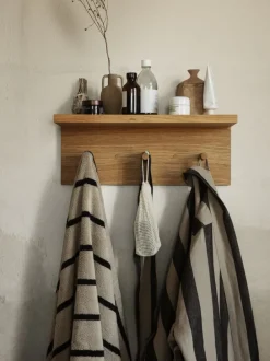 ferm LIVING Towels<Alee Bath Towel - Sand/Black Sand/Black