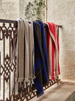 ferm LIVING Towels<Alee Beach Towel - Light Camel/Red Light Camel/Red