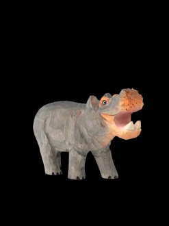 ferm LIVING Toys<Animal Hand-Carved Hippo Warm Grey