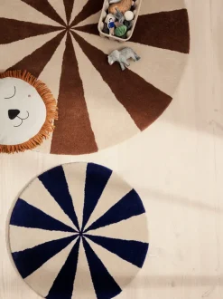 ferm LIVING Rugs|Round Rugs<Arch Tufted Rug - /Off-White - Ø70 cm Bright Blue