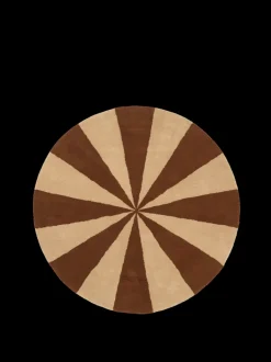 ferm LIVING Rugs|Round Rugs<Arch Tufted Rug - /Off-White - Ø130 cm Dark Brick