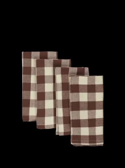 ferm LIVING Kitchen Textiles<Bothy Check Napkins - Set of 4 - /Grey Green Cinnamon
