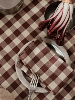 ferm LIVING Kitchen Textiles<Bothy Check Napkins - Set of 4 - /Grey Green Cinnamon