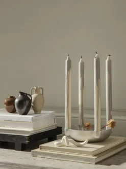 ferm LIVING Candleholders<Bowl Candle Holder - Medium - Aluminium Grey