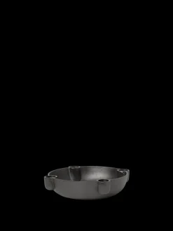 ferm LIVING Candleholders<Bowl Candle Holder - Medium - ened Aluminium Black