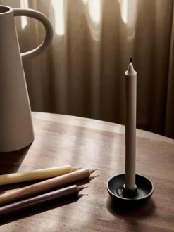 ferm LIVING Candleholders<Bowl Candle Holder - Single - ened Aluminium Black