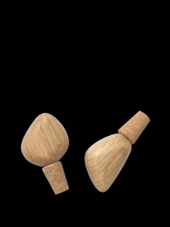ferm LIVING Kitchen Tools And Utensils<Cairn Wine Stoppers - Set of 2 - Oak