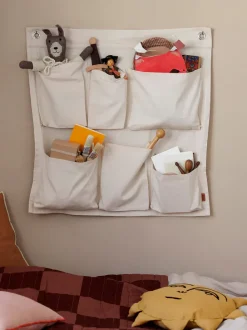 ferm LIVING Accessories|Textiles<Canvas Wall Pockets - Off-White