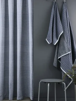 ferm LIVING Shower Curtains<Chambray Shower Curtain - Blue