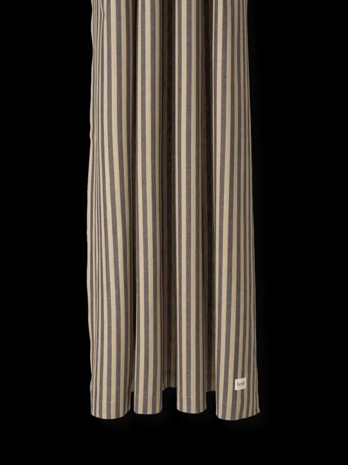 ferm LIVING Shower Curtains<Chambray Shower Curtain - /Black Sand