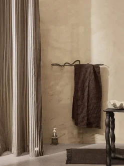 ferm LIVING Shower Curtains<Chambray Shower Curtain - /Black Sand