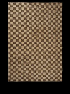 ferm LIVING Rectangular Rugs<Check Wool Jute Rug - /Natural - 140 x 200 cm Coffee