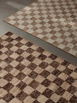 ferm LIVING Rectangular Rugs<Check Wool Jute Rug - /Natural - 140 x 200 cm Coffee