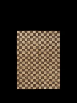 ferm LIVING Rectangular Rugs<Check Wool Jute Rug - /Natural - 140 x 200 cm Coffee