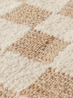 ferm LIVING Rectangular Rugs<Check Wool Jute Rug - /Natural - 200 x 300 cm Off-White