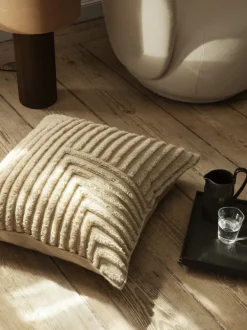 ferm LIVING Cushions<Crease Wool Cushion - Large - Light Sand