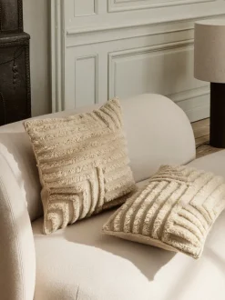 ferm LIVING Cushions<Crease Wool Cushion - Rectangular - Light Sand
