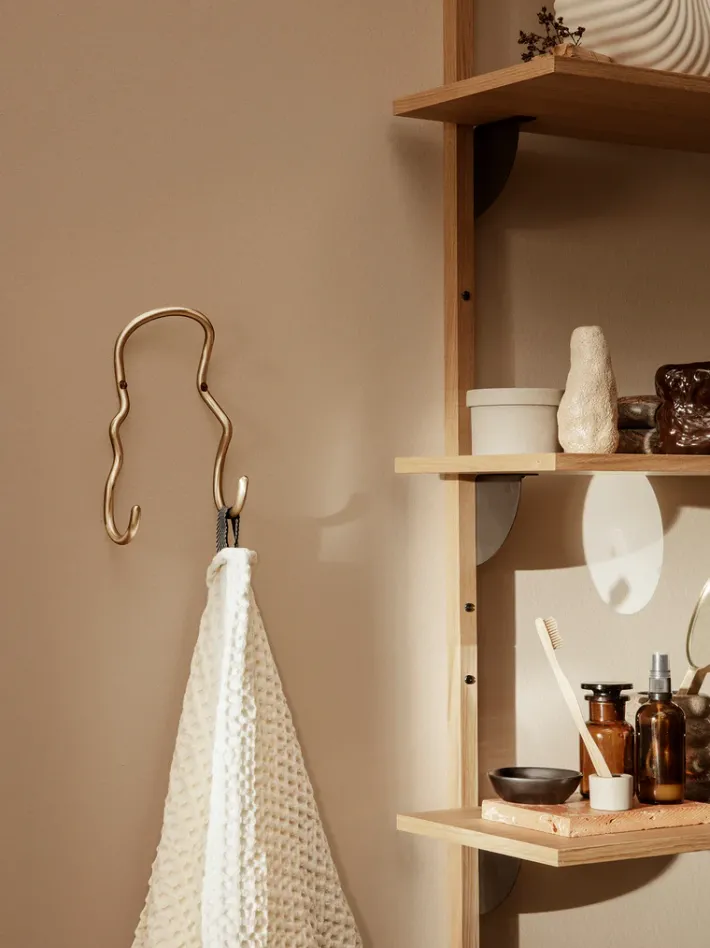 ferm LIVING Hooks And Holders<Curvature Double Hook - Brass