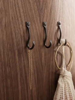 ferm LIVING Hooks And Holders<Curvature Hooks - Set of 3 - Black Brass