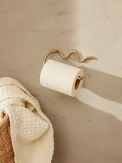 ferm LIVING Hooks And Holders<Curvature Toilet Paper Holder - Brass