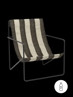 ferm LIVING Outdoor Seating|Chairs And Benches<Desert Lounge Chair - Black/Off-white/ Chocolate