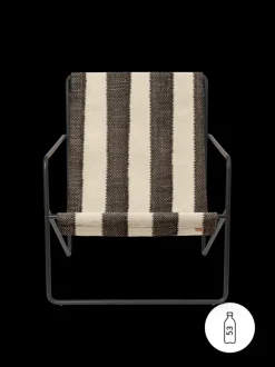 ferm LIVING Outdoor Seating|Chairs And Benches<Desert Lounge Chair - Black/Off-white/ Chocolate