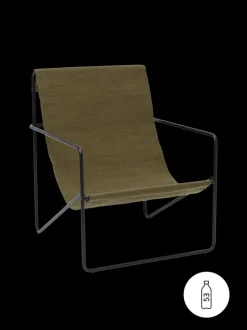 ferm LIVING Outdoor Seating|Chairs And Benches<Desert Lounge Chair - Black/ Olive