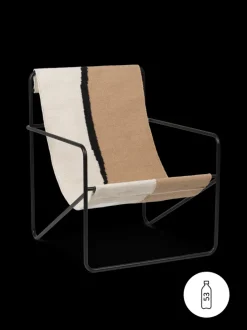 ferm LIVING Outdoor Seating|Chairs And Benches<Desert Lounge Chair - Black/Soil Light Beige