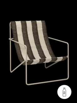 ferm LIVING Outdoor Seating|Chairs And Benches<Desert Lounge Chair - Cashmere/Off-white/ Chocolate