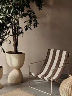 ferm LIVING Outdoor Seating|Chairs And Benches<Desert Lounge Chair - Cashmere/Off-white/ Chocolate