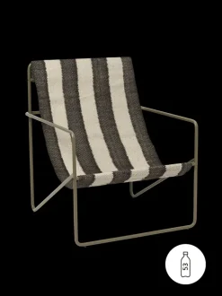 ferm LIVING Outdoor Seating|Chairs And Benches<Desert Lounge Chair - Olive/Off-white/ Chocolate