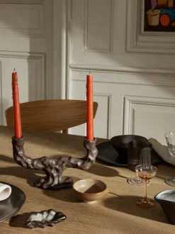 ferm LIVING Candleholders<Dito Candle Holder - Double - Dark Brown