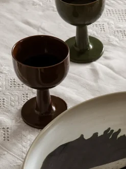 ferm LIVING Glasses<Floccula Wine Glass - Soil Dark Brown