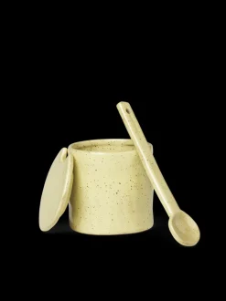 ferm LIVING Plates And Bowls<Flow Jar with spoon - Speckle Yellow