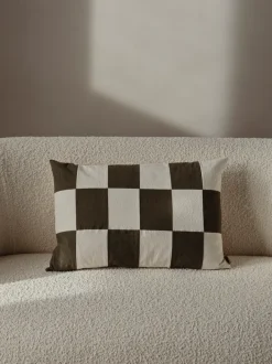ferm LIVING Cushions<Fold Patchwork Cushion - /Undyed Dark Olive