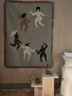 ferm LIVING Bedding And Throws<Free Tapestry Blanket Grey