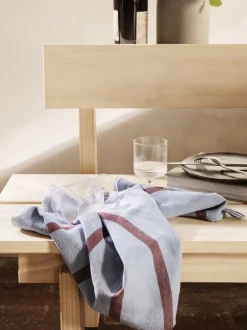 ferm LIVING Kitchen Textiles<Hale Tea Towel - /Burgundy Faded Blue