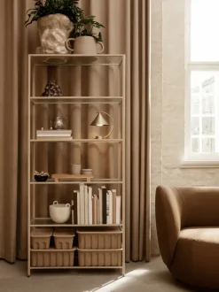 ferm LIVING Storage And Shelves<Haze Bookcase - Reeded glass - Cashmere
