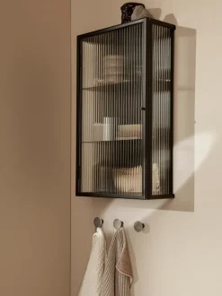 ferm LIVING Storage And Shelves<Haze Wall Cabinet - Reeded Glass - Black