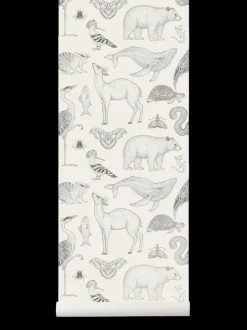ferm LIVING Wallpaper|Wallpaper<Katie Scott Wallpaper - Animals - Off-White