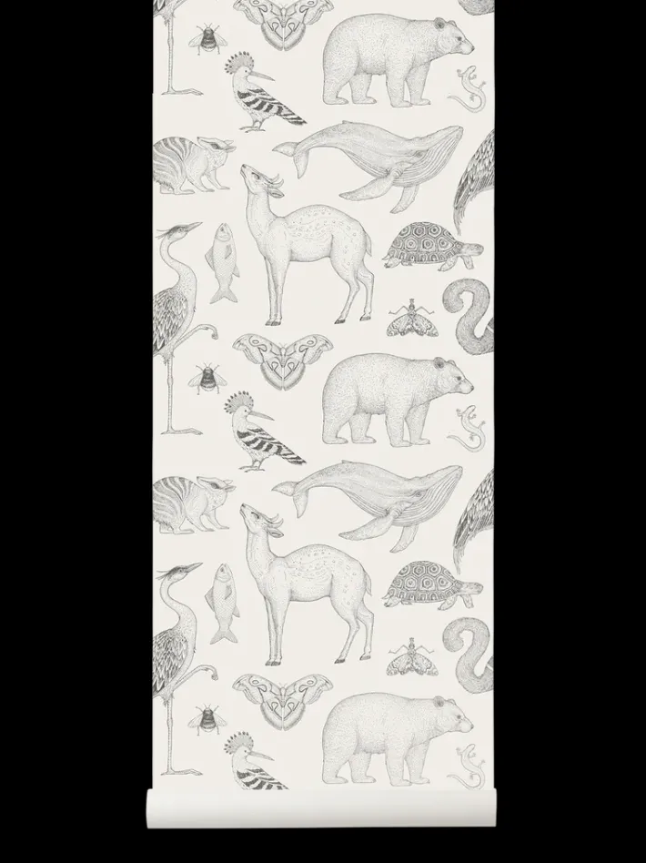 ferm LIVING Wallpaper|Wallpaper<Katie Scott Wallpaper - Animals - Off-White