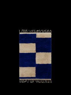 ferm LIVING Rugs|Rectangular Rugs<Mara Knotted Rug - /Off-White - 80 x 120 cm Bright Blue