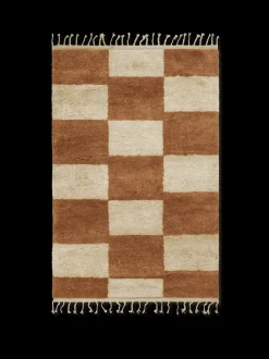 ferm LIVING Rugs|Rectangular Rugs<Mara Knotted Rug - /Off-White - 80 x 120 cm Dark Brick