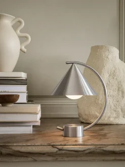ferm LIVING Table Lamps|Portable Lamps<Meridian Lamp - Brushed Steel - UL Stainless Steel