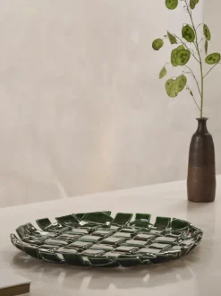 ferm LIVING Plates And Bowls<Plait Platter - Emerald Green