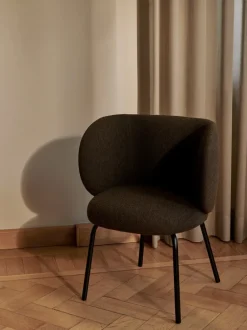 ferm LIVING Chairs And Benches<Rico Dining Chair - Black - Hallingdal - Dark Grey/Brown - US Dark Brown