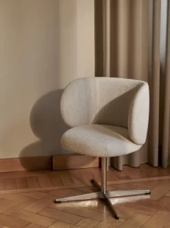 ferm LIVING Chairs And Benches<Rico Dining Chair - Swivel - Bouclé - - US Off-White