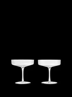 ferm LIVING Glasses<Ripple Champagne Saucers - Set of 2 - Clear