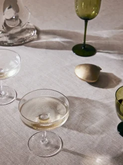 ferm LIVING Glasses<Ripple Champagne Saucers - Set of 2 - Clear